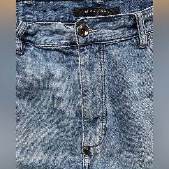 Sean John Mens Blue Jean Shorts Size 40 Baggy Hip Hop Street wear Pockets - Picture 2 of 5